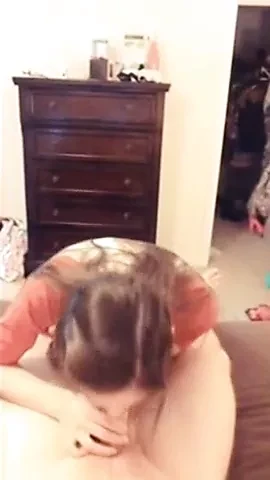 Super-Fine Long-Haired Brunette Sucks A Dick