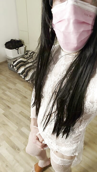 Crossdresser wank and BBC Dildo