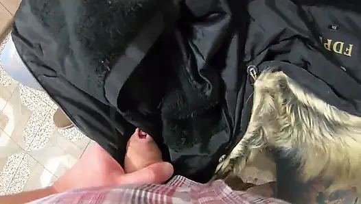 Cum-stained Downjacket & Rough Fuck Facefuck, Anal Fingering & Messy Finish