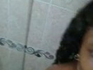 Ebony in the shower