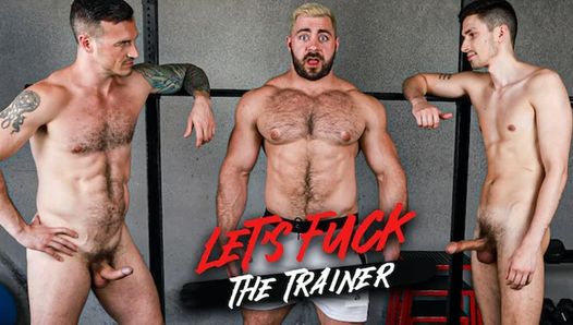 Getatoeide stiefvader en jock stiefzoon spitroast vlezige trainer