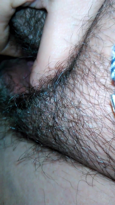 Thrilling moment from "Extremely hairy pussy  filmed jerking off"