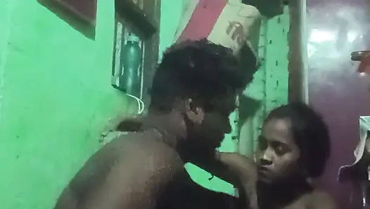 There was no one in the house, suddenly the husband came into the house and locked it and took the wife to the bed, after going to bed, he fell into full romance