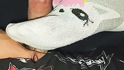 Naughty Little Unicorn Ankle Socks Sockjob Cum