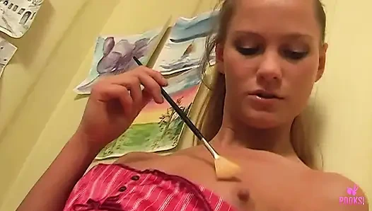 Sweet Jenar Y Teases Hard Nipples While Masturbating!