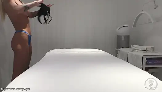 Real Massage Therapist Gets Sucked and Fucked by Fit Blonde Client