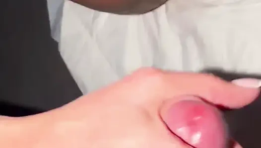 Handjob, doggy style fucking inside cum into hairy pussy