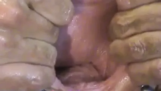 Double Fisting Deep Anal Dildo Deepthroat Swallowing Cum