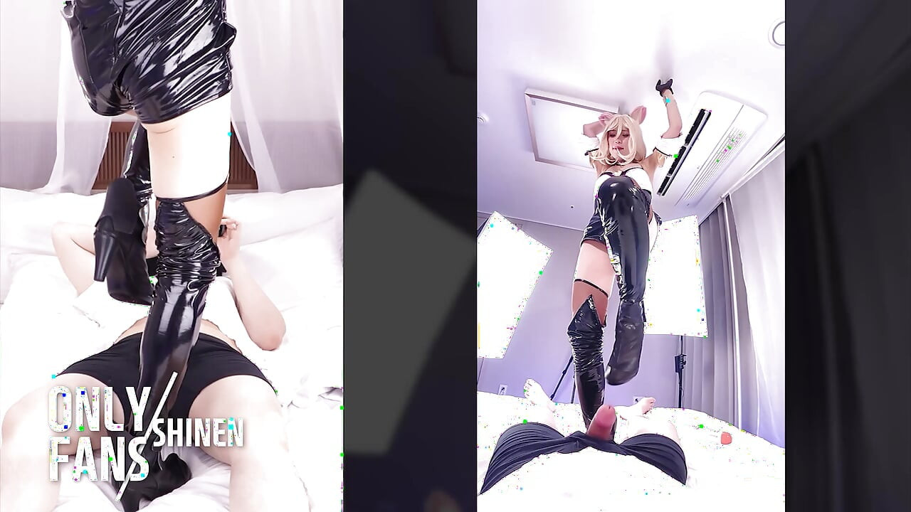 【LoL】ニューハーフ 💜アーリのコスプレイヤーの男の娘と、手コキ・乳首責めプレイ【個人撮影】p2