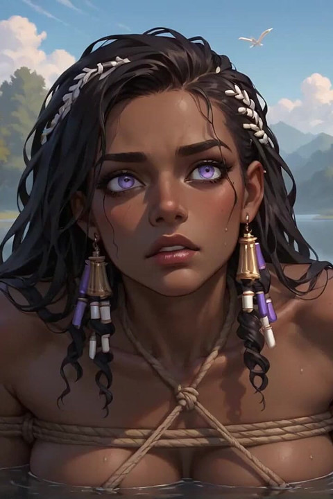 Ο αποπνικτικός έβενος δελεάζει στα πρόθυρα του νερού - XXX!