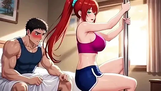 Kızıl saçlı eğleniyor