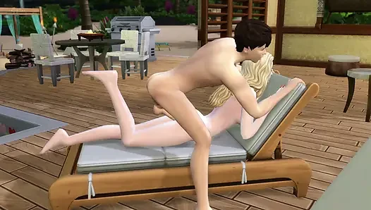 Couple gets excited on a day at the beach