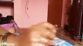 indian aunty giving dick oil massage