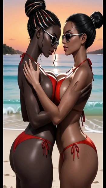 heban taniec na plaży (animacja Ai) | Klip 2