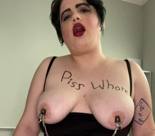 Big Titty BBW Goth GF, First Gushing, Piss Diaper Wetting Humiliation and Masturbation