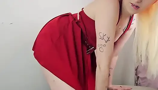 Dirty slut spits on feet & licks & sucks toes & feet :)-