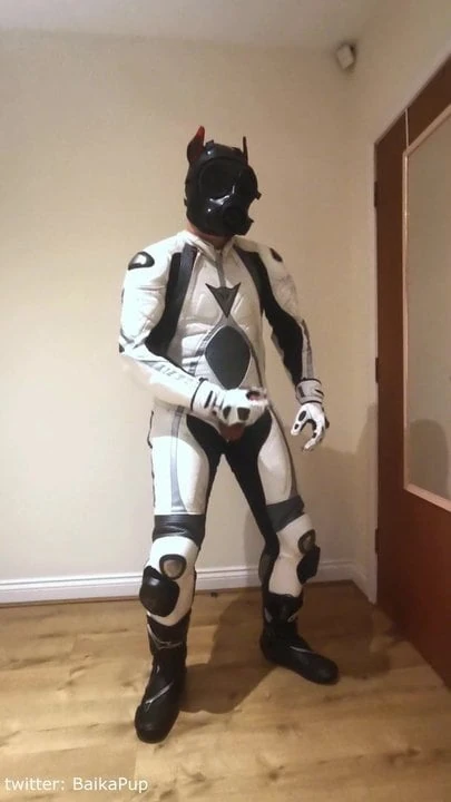 Biker drone pup jerk off