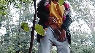 Shemale With HUGE Cock Peeing In Public