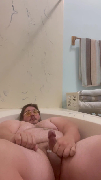 Must-see moment from "Enormously Fat Chub Bear Daddy Burly Chub Draws a Hot Bath & Blasts a Hot Load"