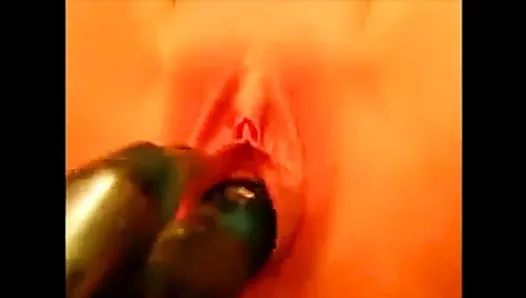 Hot milf masturbating with rabbit and squirt