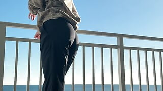 Cum with Me on the Balcony in Front of the World!