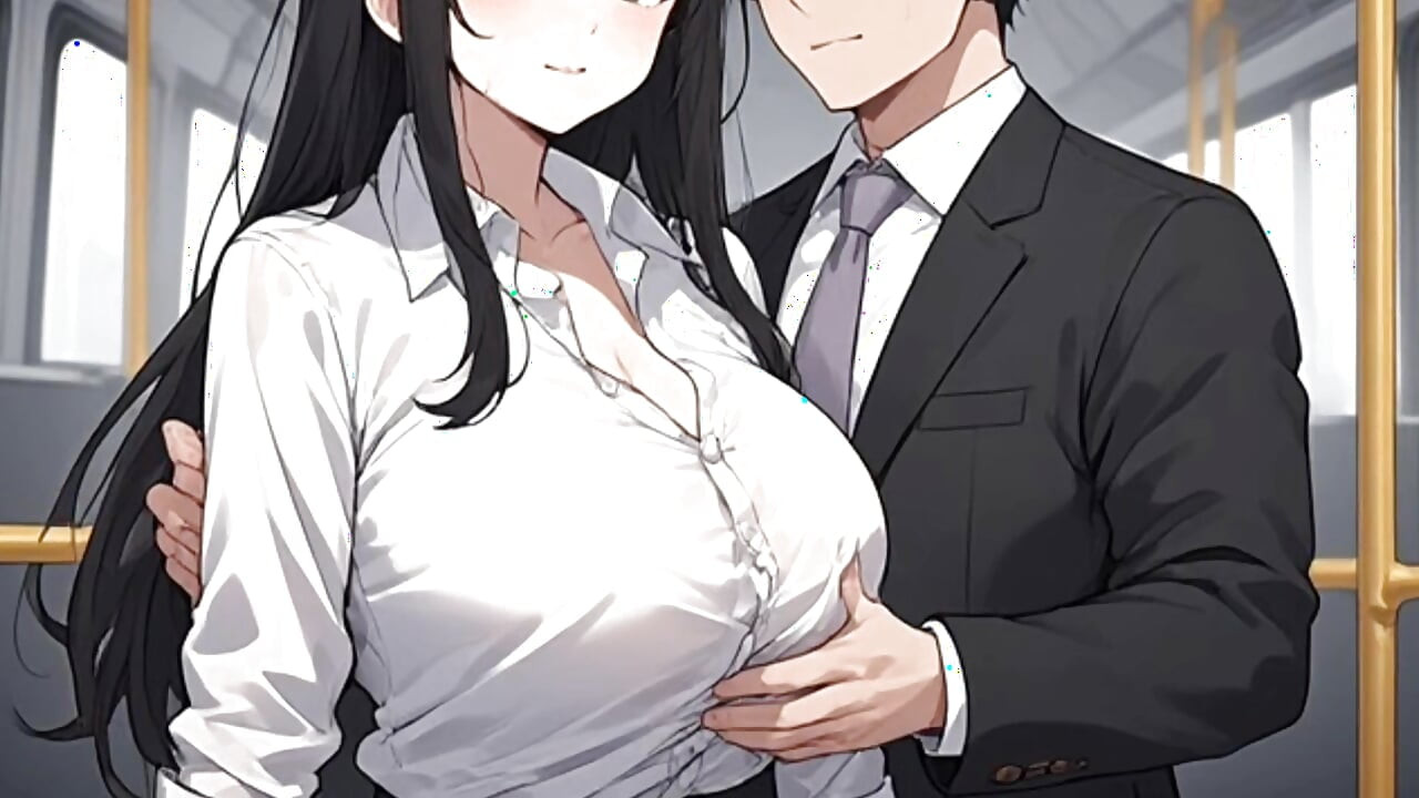 Fată anime care seduce un bărbat cu trenul