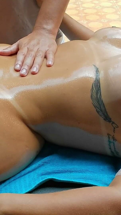 my big ass neighbor in massage session | Clip 1