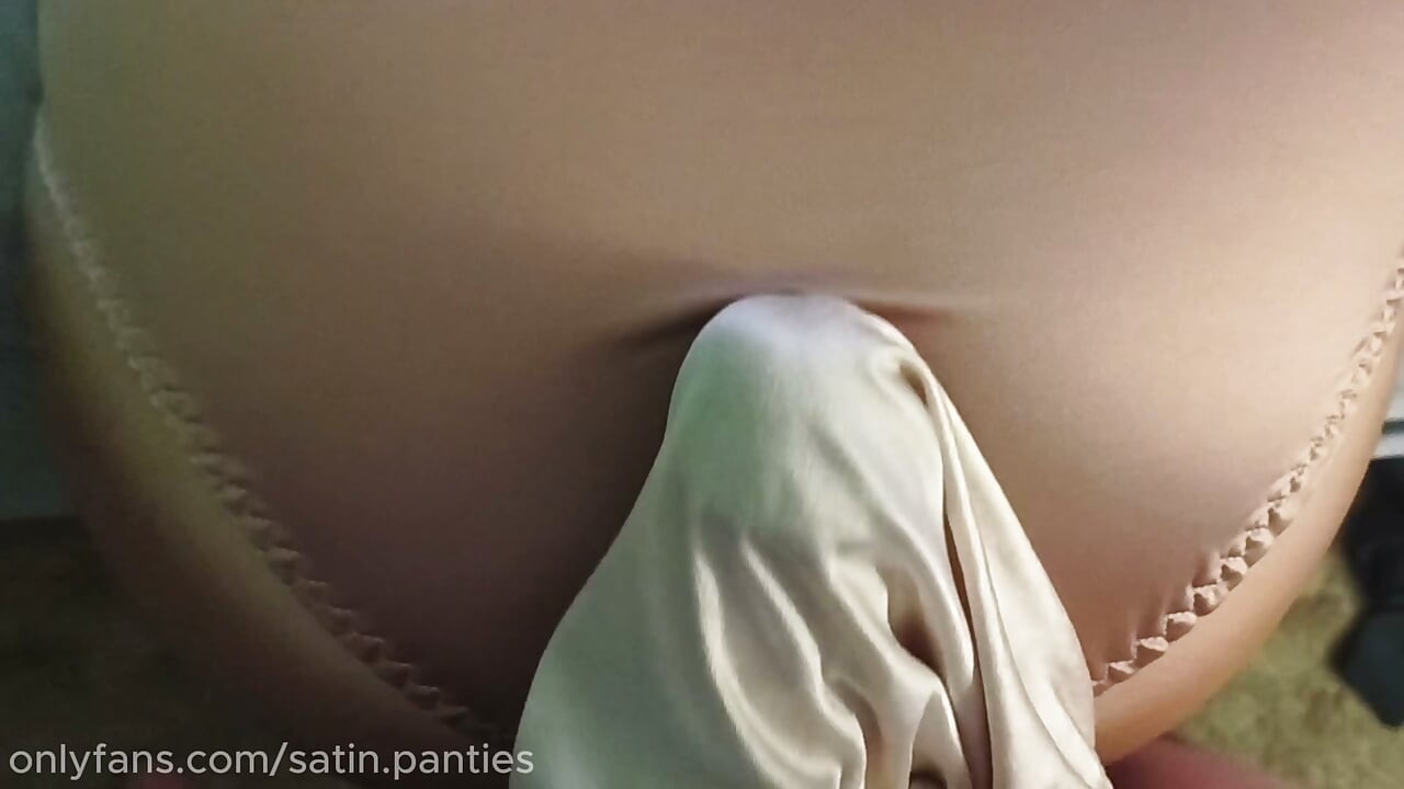 Rubbing On Two Pairs Of Satin Panties