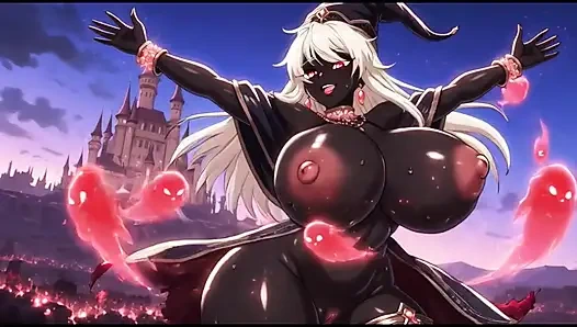 Смуглая девушка-колдун танцует в ее замке (Ai анимация)