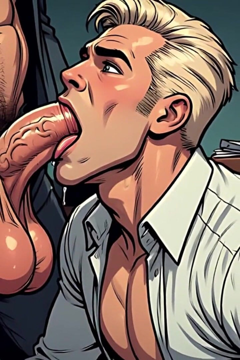 Handsome Office Blowjob Art