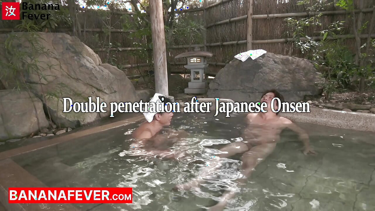 Hot European Girl Gets Double Creampied by Two Asian Guys in Steamy Onsen Spa