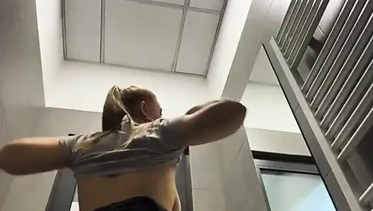 Creampie Pussy. Squirting in Public and Fingering