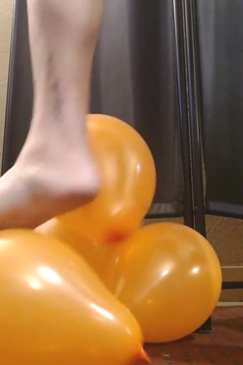 Toenail Popping Bunch of Orange Balloons