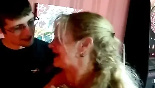 Big boobed French blonde cougar gets fucked hard