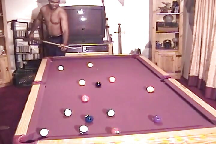 Chubby Ebony MILF Enjoys Two Cocks After Pool Game