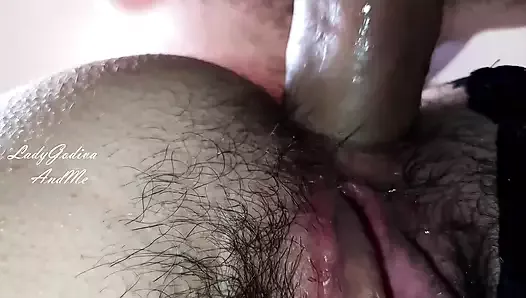 He destroys my ass in close-up and cums inside me! Amateur - Dripping hairy pussy - Doggystyle - Anal creampie