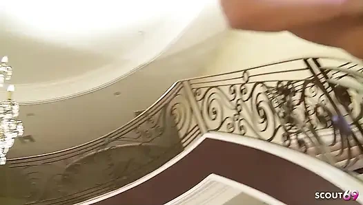 Perverted MILF Britney Fucked Anally in a Villa During a Threesome