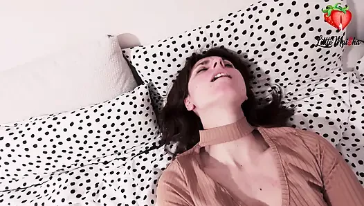 Two Orgasms for This Sweet Brunette - Wet Pussy Licking and Abundant Ejaculation