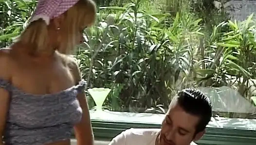 Top-class blonde French babe gets her ass banged hard before a facial