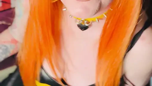 Hot Ginger Beauty, Tina Snua, Smoking A Cigarette In A Leather Dress - Snap Inhales OMI OME Drifting Cough