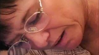 French Old Step Mom - Cum on Glasses