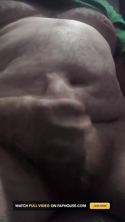 Handsome Mature Chubby with Big Fat Cock Masturbating Until I Cum a Lot in the Foreground for You Comments