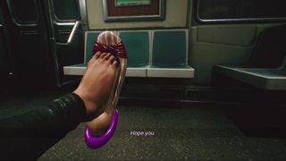 (animation irréelle du moteur) footjob public dans le métro