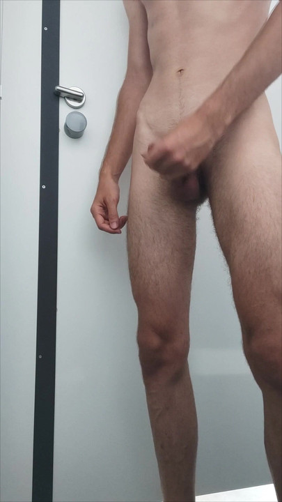 Young boy masturbating in the changing room