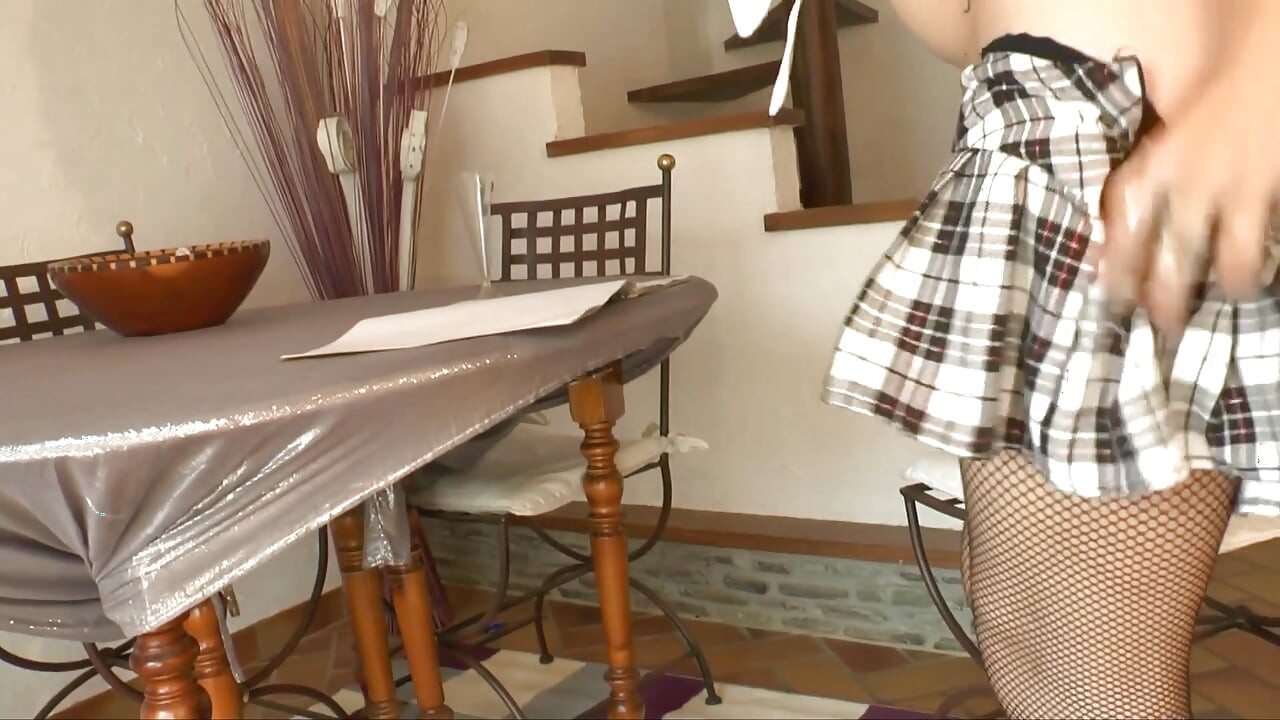 Blonde in black stockings gets deep ass drilling