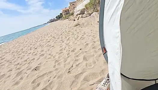 STEPSISTER HAS SEX ON THE PUBLIC BEACH!