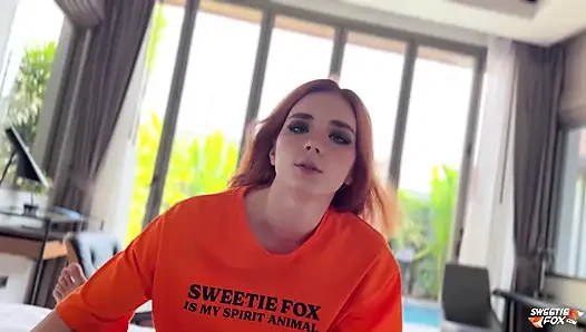 Found Red-haired Step-Sister's Onlyfans, Fucked Her Hard and Cummed on Her Pussy POV