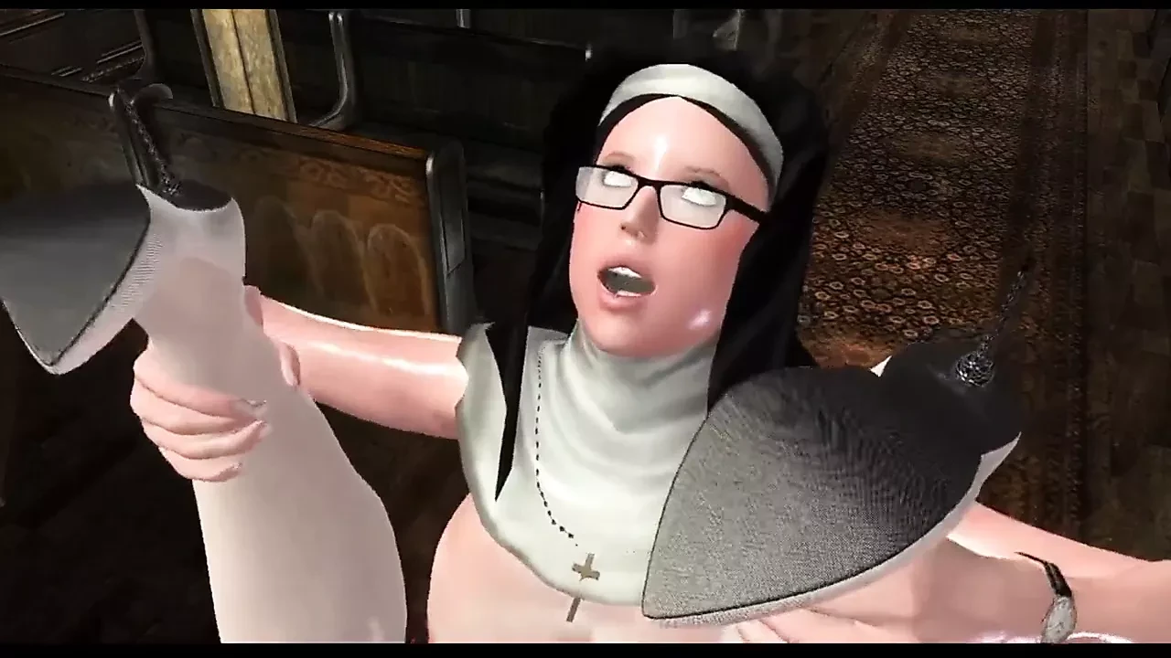 修女和恶魔宝贝在 Futanari 做爱