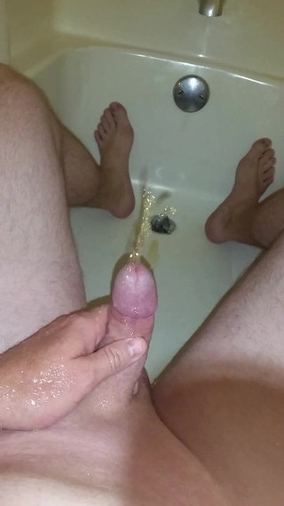 Hard cock piss squirting