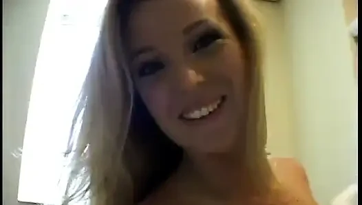 Young whore with natural tits gets her pussy cum covered after taking hard dick
